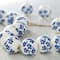 12 Pack: White & Sapphire Ceramic Round Beads, 12mm by Bead Landing™